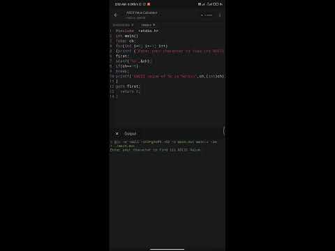 ASCII Value Calculator using #cprogramming  | ASCII | coding characters#shorts#youtubeshorts#coding