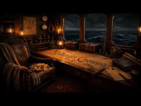 Midnight Crossing [Deepwater Cabin] Ocean Ambient for Sleep & Focus (2 Hours) 4K