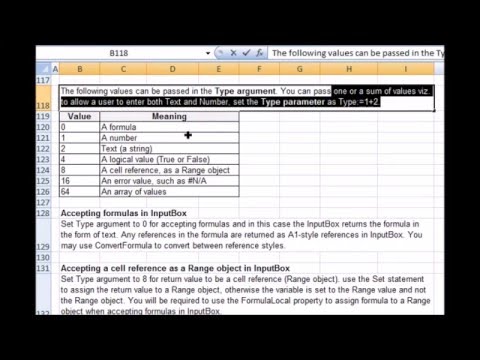 Using Input Box in vba code, the InputBox Method