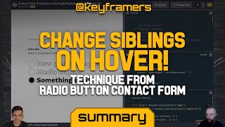 Change Siblings On Hover With CSS! | SUMMARY from Radio Button Contact Form | @keyframers 3.6.1