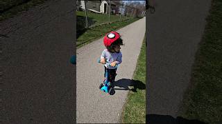 Tiny Rider on the Move! Toddler Scooter Fun! #ToddlerLife #ScooterFun #KidsAdventure #ViralShorts