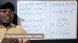 Binomial Theorem || Expand (x+2y)⁶ by Binomial expansion. #ADDMA #University Mathematics