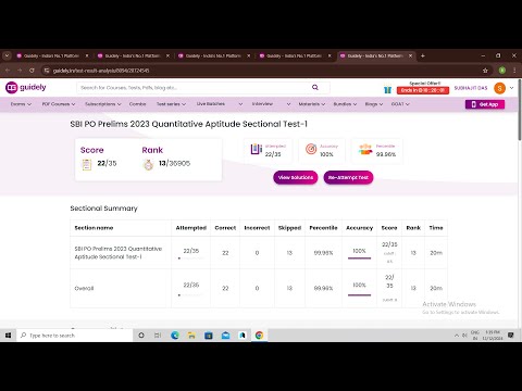 SBI PO quant sectional mock test2024(99.67%tile) ,score20+easily