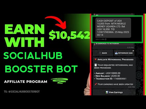 SocialHub Booster Bot - Make Money Online with a Telegram Bot