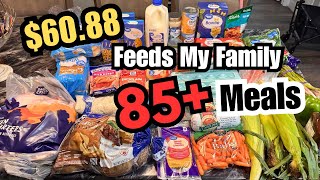 $60 Tight Grocery Budget Feeds My Family 85+ Individual Meals || Cheap Ways To Feed Large Familes