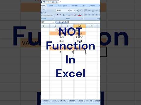 NOT Function In Excel 😨😨😱 #excel #excelformula