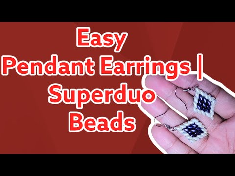 Earring Pendant Pattern | Superduo Beads Tutorial | Peyote Beading 😍🫰😊