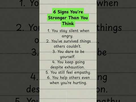6 Sings you’re Stronger than you Think #psychology #success #selfimprovement #personalgrowth