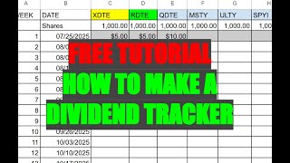 HOW TO MAKE A DIVIDEND TRACKER #yieldmax #dividendportfolio