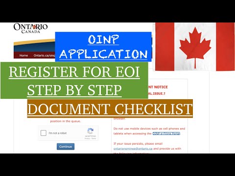 Ontario Immigrant Nominee Program-OINP Application/Register for EOI Step by Step Process/Canada/2025