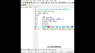 calculate area and perimeter using c #coding #cprogramming #cprogrammingvideo #coding