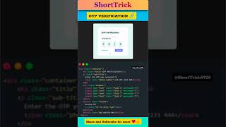 How To Make OTP Verification Form with HTML, CSS & JavaScript #htmlcss #javascript #webdevelopment