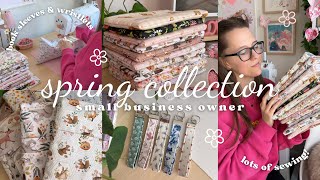 Creating Spring Collection 🌷🧵 sewing book sleeves, wristlets, & lots of cute Spring fabrics!