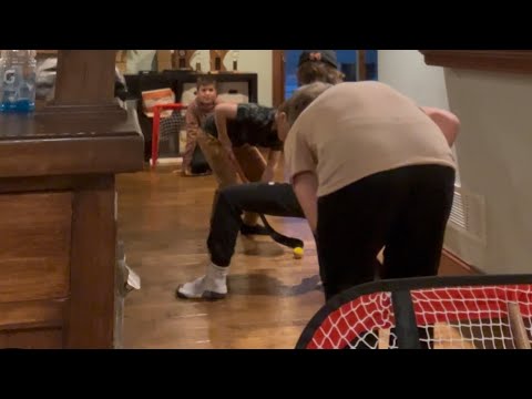 Knee hockey with the boys!