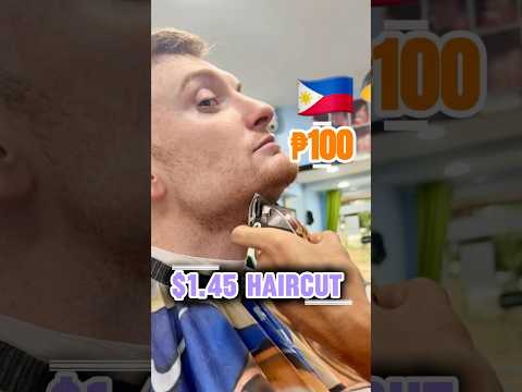 $1.45 Haircut & Shave in the Philippines 🇵🇭 #philippines #filipino #philippinestravel #fyp