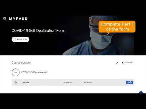 MyPass COVID-19 Self Declaration Form for Workers