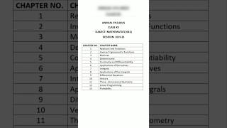 CBSE CLASS 12 MATH FINAL BOARD EXAM SYLLABUS 2025-26 | CLASS 12 MATHS #viral #cbse #exam