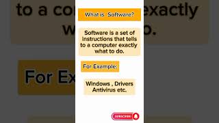 What is Software || Definition of Software with Examples || #computer #Software #shorts