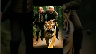 Tiger Tussle: Modi vs Shahbaz Khan – Who Wins the Wild Race #modi #funny #shahbazsharif #tiger