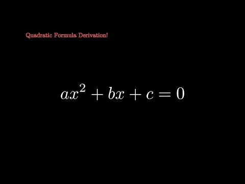Quadratic Formula Proof Animation