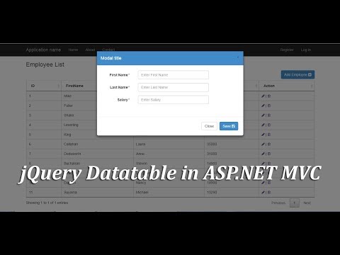 JQuery Datatable Part 1