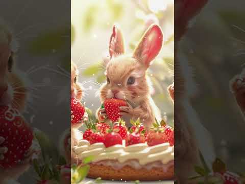 Join us for some cake? 🍓🎂🍓 #springambience #screensaver #wallpaper #tvart #frame #easter