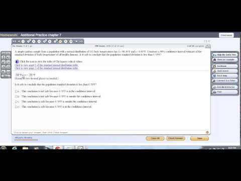 Using StatCrunch to find confidence intervals for Standard Deviation