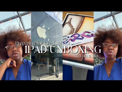 iPad Air Unboxing| downloading apps for grad school| keyboard| pencil pro