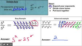 Exponent basics and Laws of Exponents