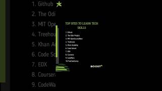 TOP SITES TO LEARN TECH SKILLS.  #booststar #techworld #techskills #technicalanalysis
