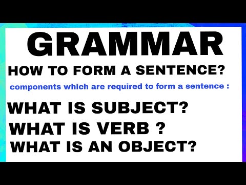 ENGLISH GRAMMAR 01 | HOW TO FORM A SENTENCE | GET EASILY