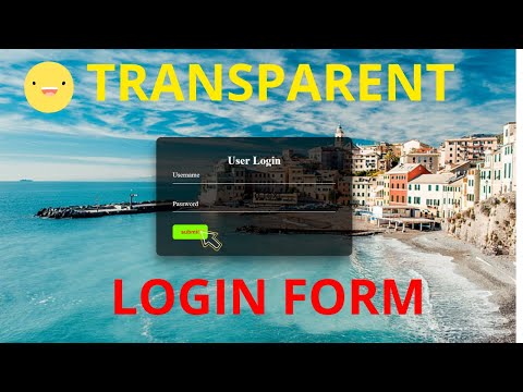 Make Transparent Login Form || Using HTML CSS