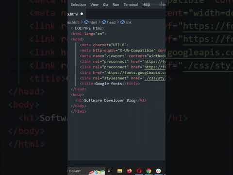 How to connect and Use Google Fonts  #shorts #code #programming