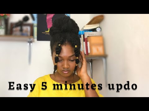 EASY 5 MINUTES UPDO ON 4C NATURAL HAIR | QUICK AND EASY UPDO FOR 4C HAIR | Nemi Effy