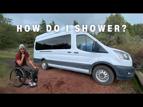 Showering in my van as a wheelchair user + horror stories  | VANLIFE |