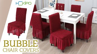 HOKIPO Dining Chair Cover with Frill Skirt