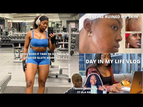 VLOG + UPDATED *INTENSE* GLUTE WORKOUT (5 tips you might need to hear), CREATINE REVIEW ft ULA HAIR