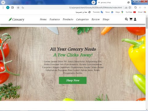 how to make complete responsive grocery website design using html css and javascript .