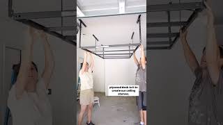 Easy DIY Garage ceiling storage to maximize vertical space #garage #storage #ceiling