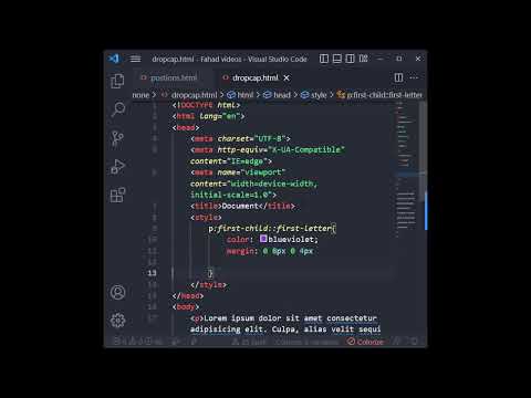 How To Make A Drop Cap Using HTML And CSS #shorts #shortsfeed