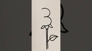Number 3 to rose drawing easy #drawings #art #trending #viral