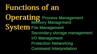 Functions of an Operating System ||introduction of OS Functions |with Example