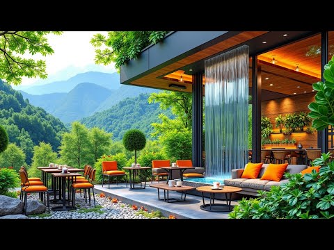 Spring Jazz Background 🌿 Forest Cafe Ambiance ~ Smooth Chill Study Music 🎶