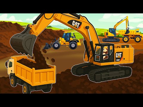 Pond Digging at the Farm! 🚜 Excavator, Bulldozer & Trucks in Action | Contruction Vehicles