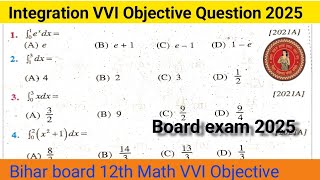 Integration Class 12th Math || VVI Objective Question || Bihar board 12th Math VVI Objective