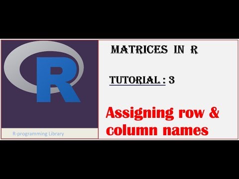 Matrices in  R || Tutorial - 3: Assigning row and column names