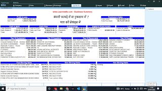 BUSINESS SUMMARY TDL | Business Summary TDL for Tally Prime | 2022 best Tally Prime TDL @LearnWell