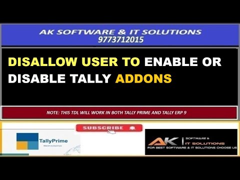 Disallow User To Enable or Disable Tally Addon || Tally TDL || Control On TDL Management