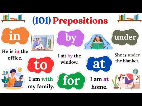 Learn English Prepositions with Simple Examples | In, On, At, By, Under & More for Beginners