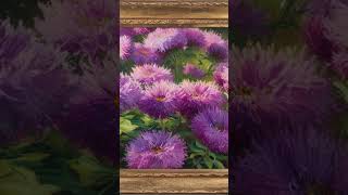 Fall Pink Asters Painting🌸#art #vintage #vintageartfortv #artforyourwalls #screensaverart #frametv